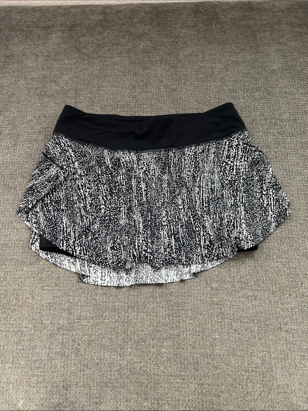 lululemon athletica Black and White Speckled Skater Skirt